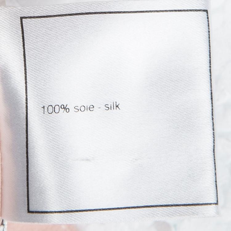 Pre Owned Chanel Pink Pleated Silk Skirt and Halter Top Set M