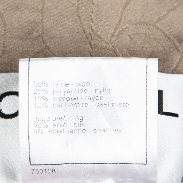 Pre Owned Chanel Beige Textured Tweed Blazer M