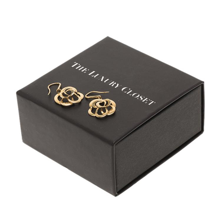 Pre Owned Chanel Camelia Yellow Gold Earrings