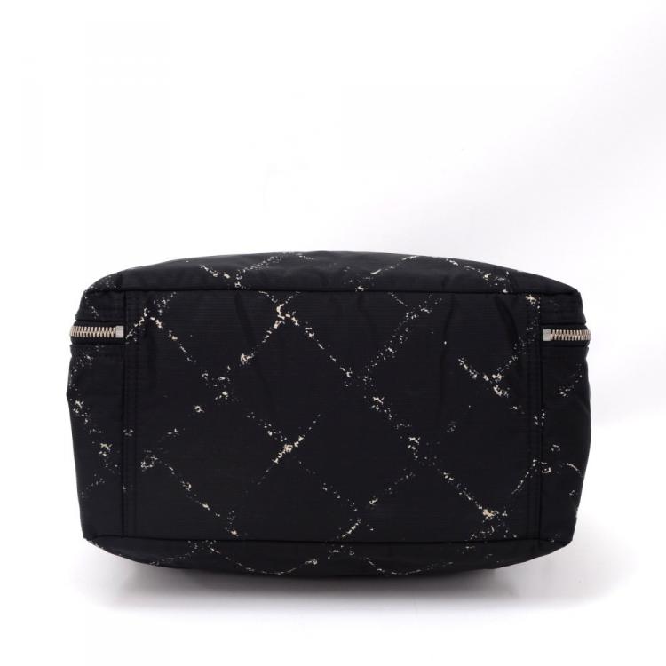 Pre Owned Chanel Bi Color Nylon Travel Line Satchel Bag