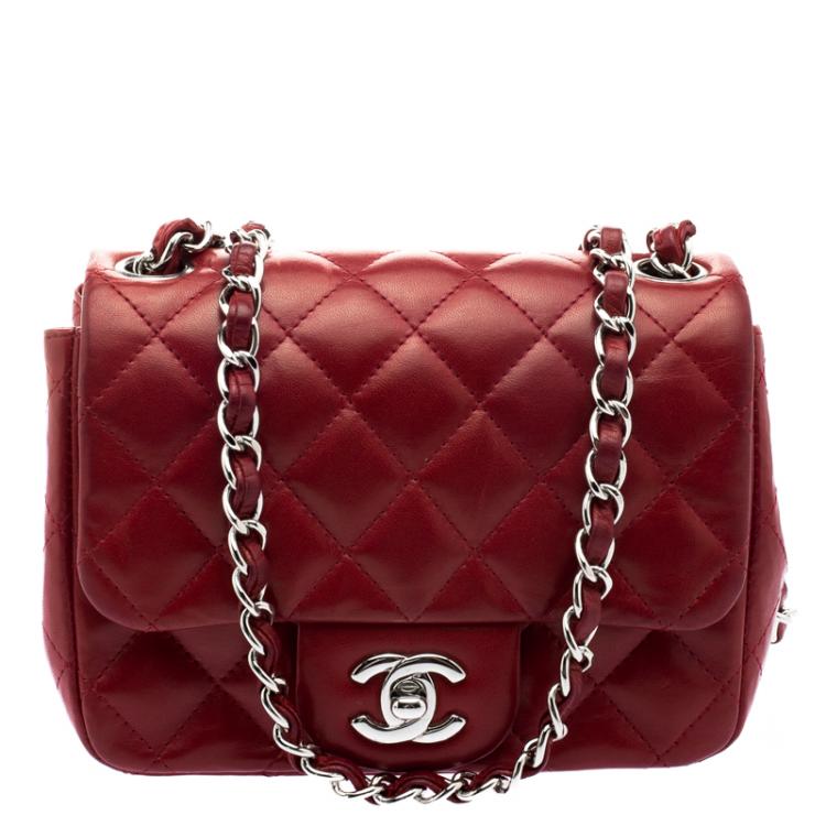 Chanel Red Quilted Leather Mini Square Classic Flap Bag Chanel | The Luxury  Closet