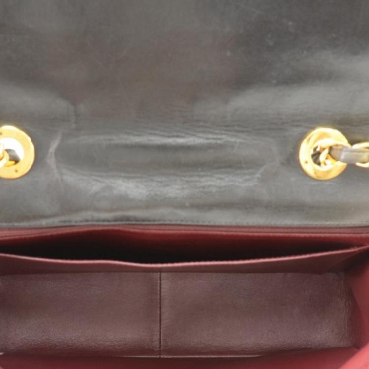 Pre Owned Chanel Black Quilted Lambskin Jumbo Classic Flap Bag