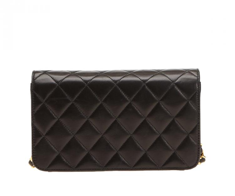 Pre Owned Chanel Black Quilted Lambskin Mini Flap Bag