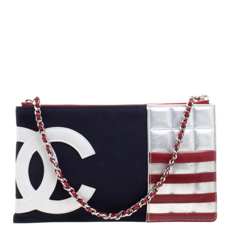 Chanel CC No.5 Foil Chain Shopping Tote Bag With Pochette