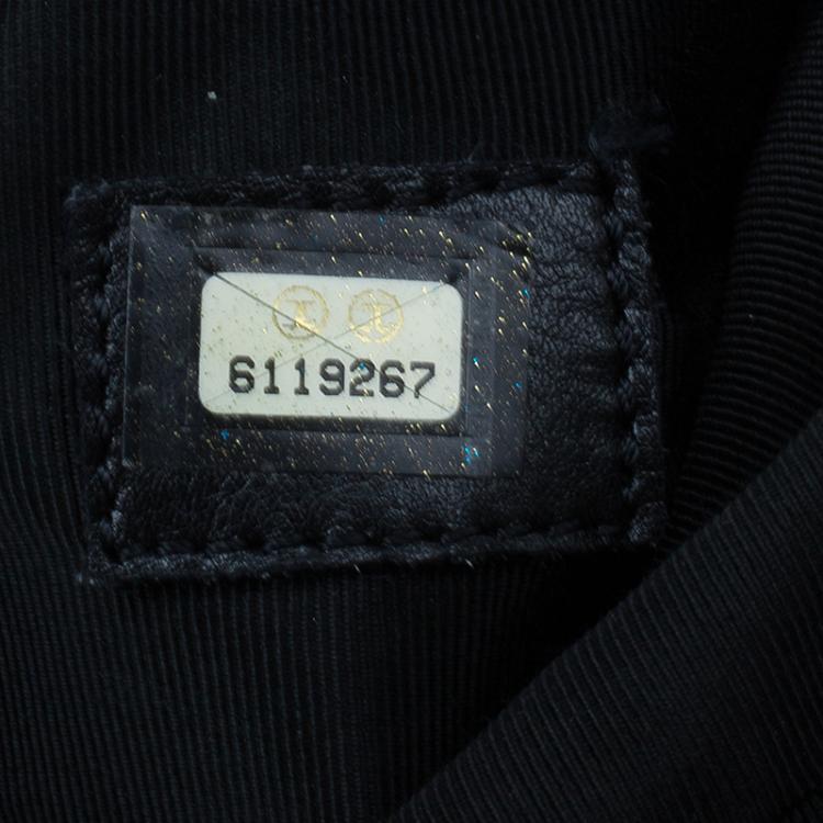 Pre Owned Chanel Black Leather Wild Stitch Bowling Bag