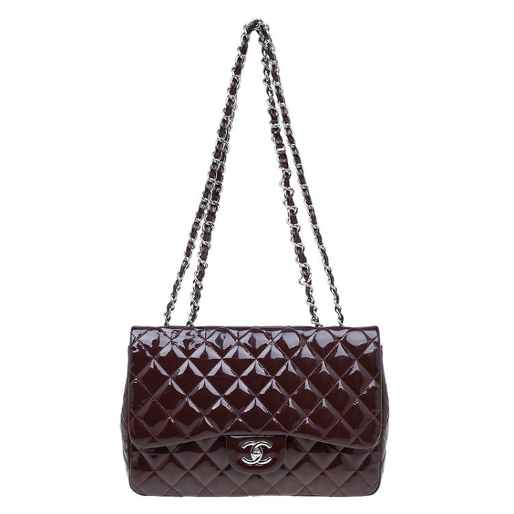 CHANEL Quilted Patent Leather Jumbo Classic Single Flap Bag Price