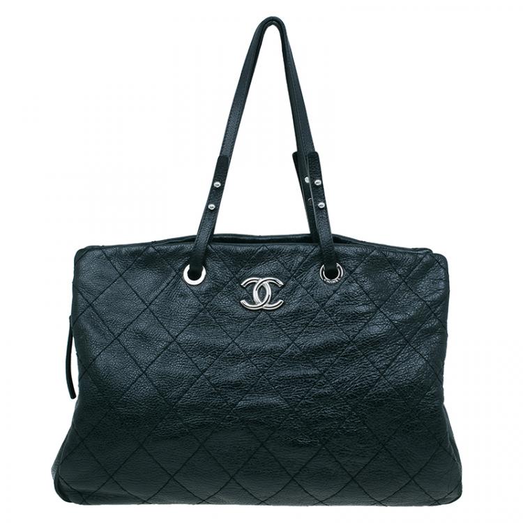 Chanel Black Quilted Glazed Leather Large On the Road Tote Bag Chanel | TLC
