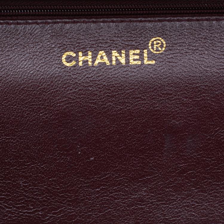 Pre Owned Chanel Black Lambskin Single Flap Shoulder Bag