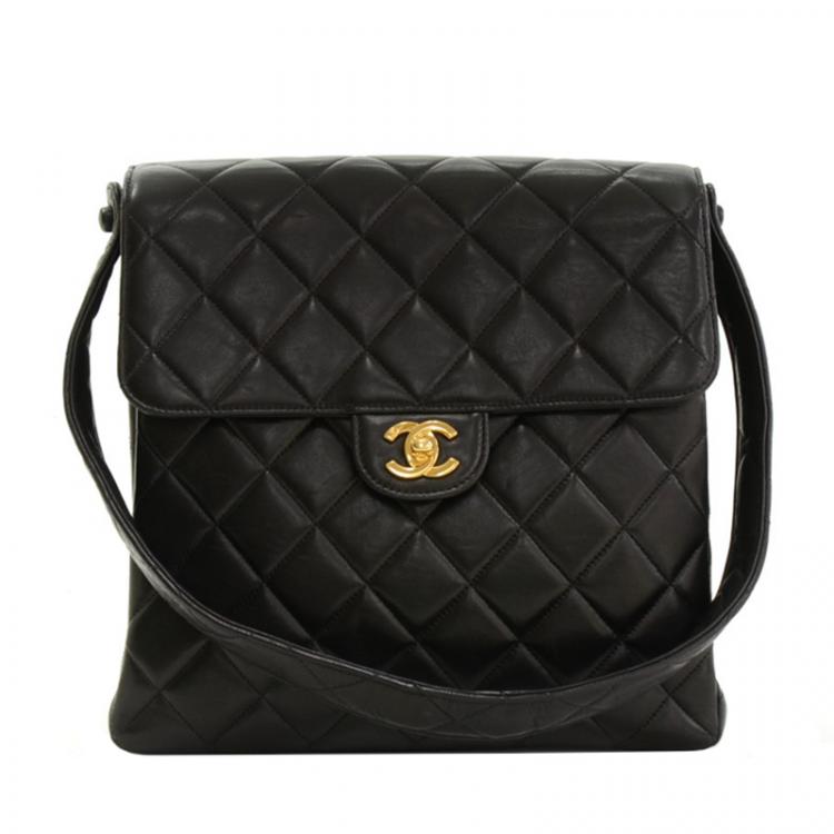 Chanel Black Quilted Lambskin Double Sided Medium Vertical Tote Chanel TLC