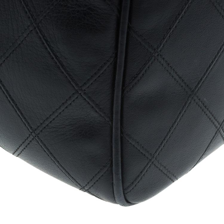 Pre Owned Chanel Black Calfskin Leather Boston Bag