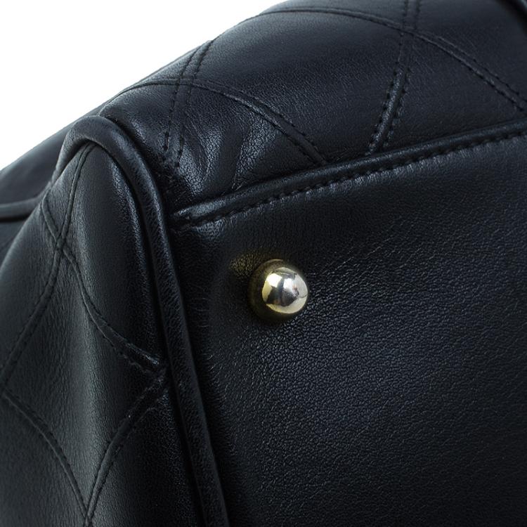 Pre Owned Chanel Black Calfskin Leather Boston Bag