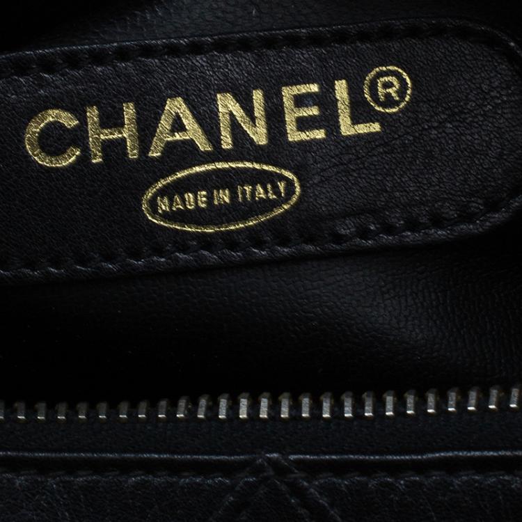 Pre Owned Chanel Black Calfskin Leather Boston Bag