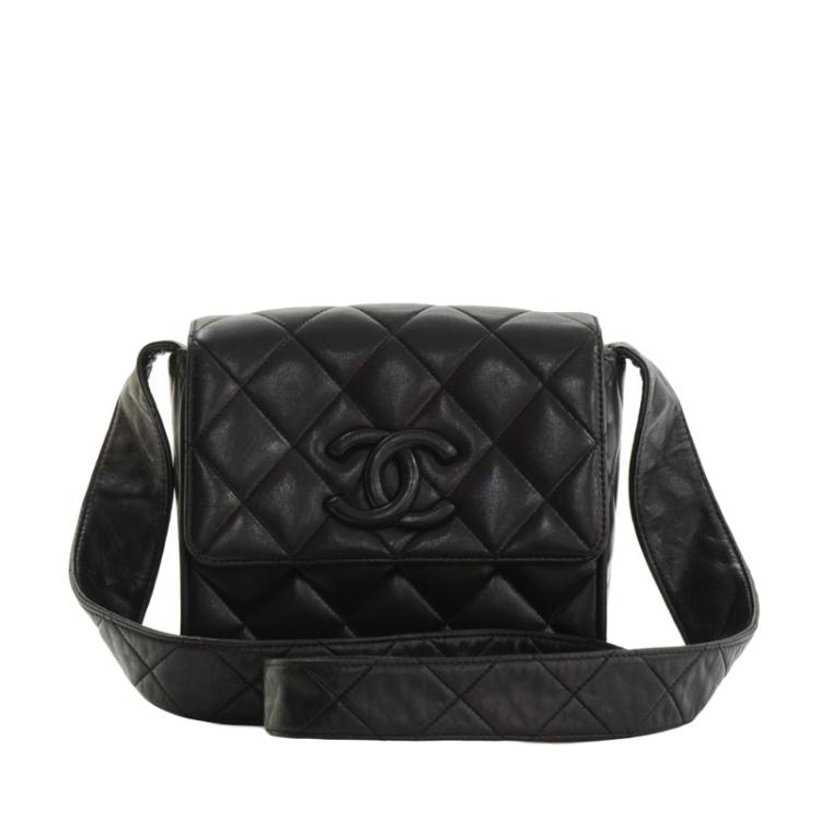 At Auction: CHANEL - Jumbo Classic Flap CC Quilted Black Lambskin