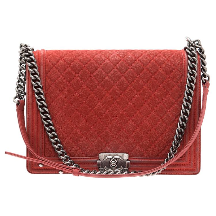 Chanel Red Matte Caviar Leather Large Boy Flap Bag Chanel | The Luxury  Closet