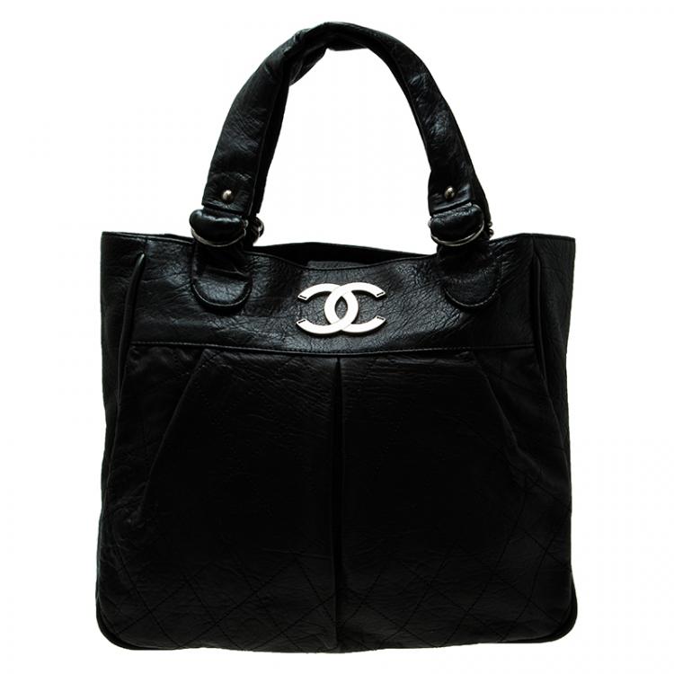 Chanel Black Quilted Leather CC Shopping Tote Chanel