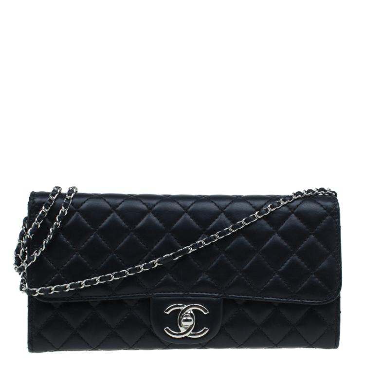 Chanel Black Quilted Leather East West Flap Clutch Chanel | The Luxury  Closet
