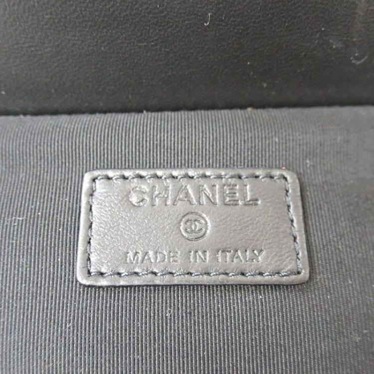 Pre Owned Chanel Black Lambskin Umbrella Case Single Flap Bag