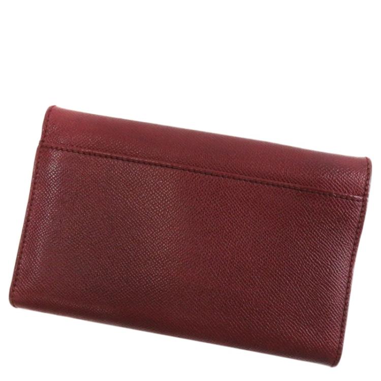 Pre Owned Chanel Burgundy Leather CC Bi-Fold Wallet