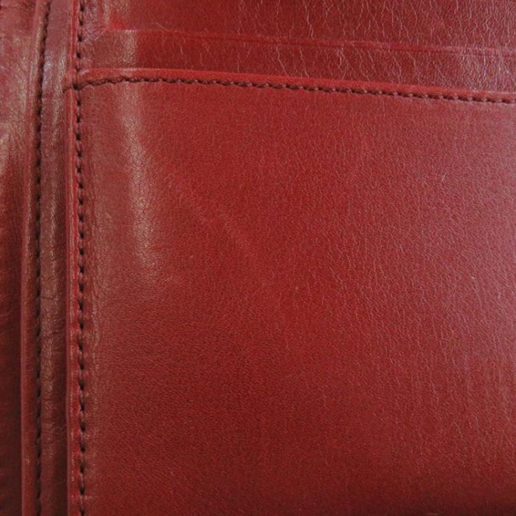 Pre Owned Chanel Burgundy Leather CC Bi-Fold Wallet