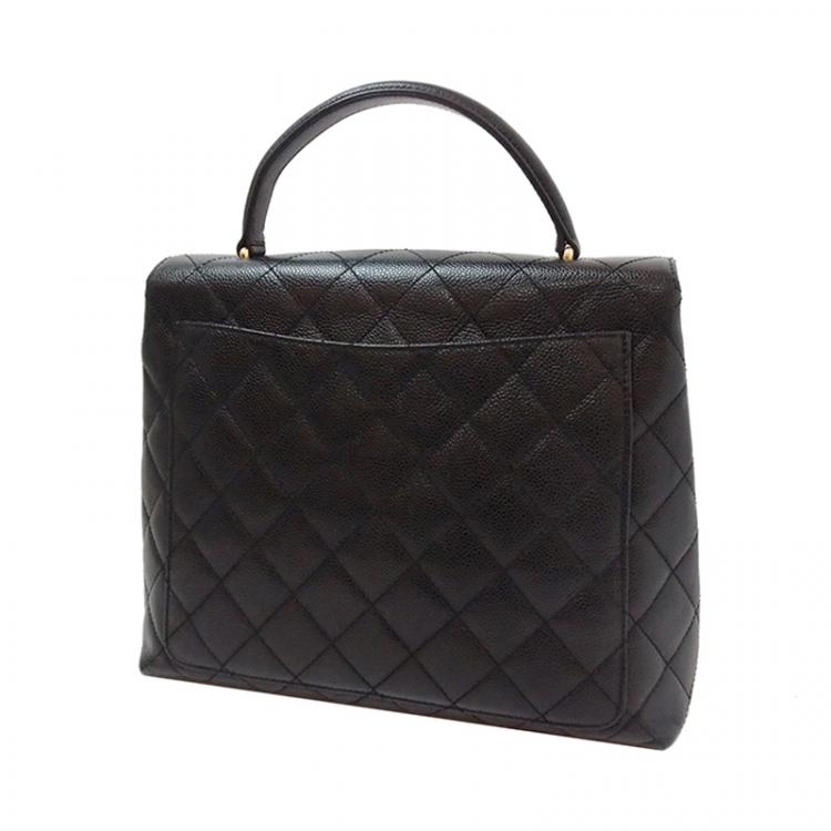 Chanel Epsom Black Leather Zipped Tote - Vintage Lux