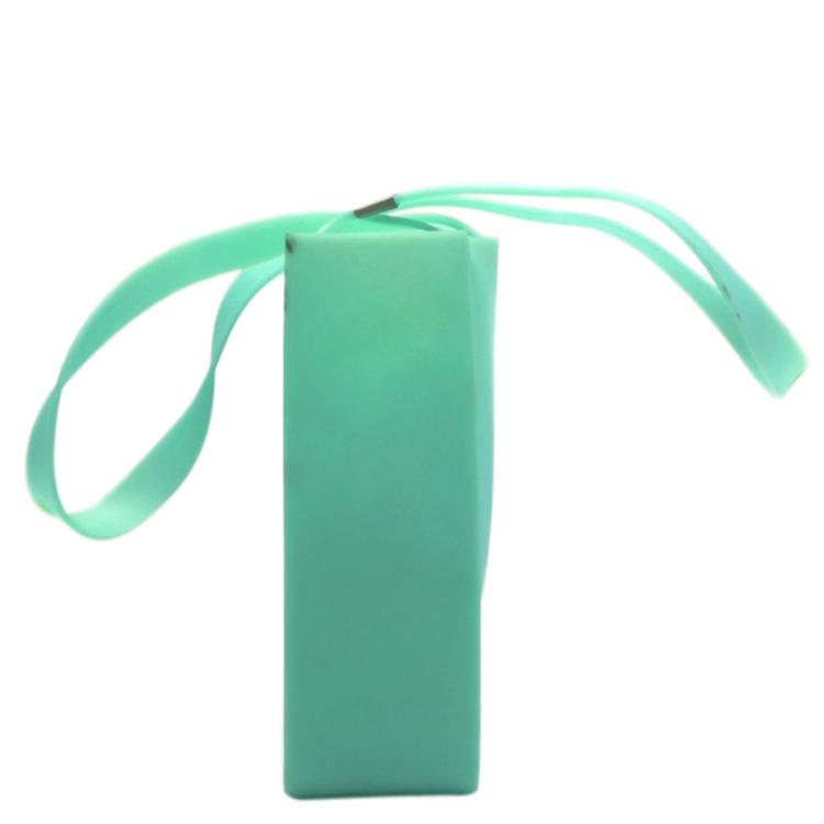 Pre Owned Chanel Turquoise Rubber Shopper Tote