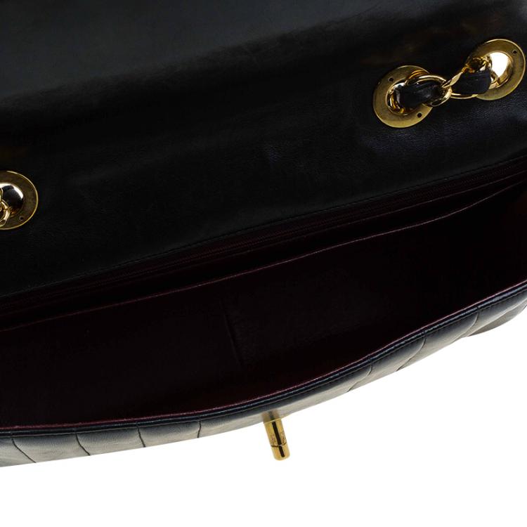 Pre Owned Chanel Black Leather Vintage Maxi Classic Single Flap Bag