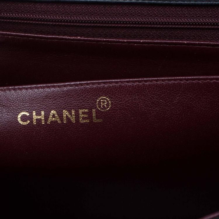 Pre Owned Chanel Black Leather Vintage Maxi Classic Single Flap Bag