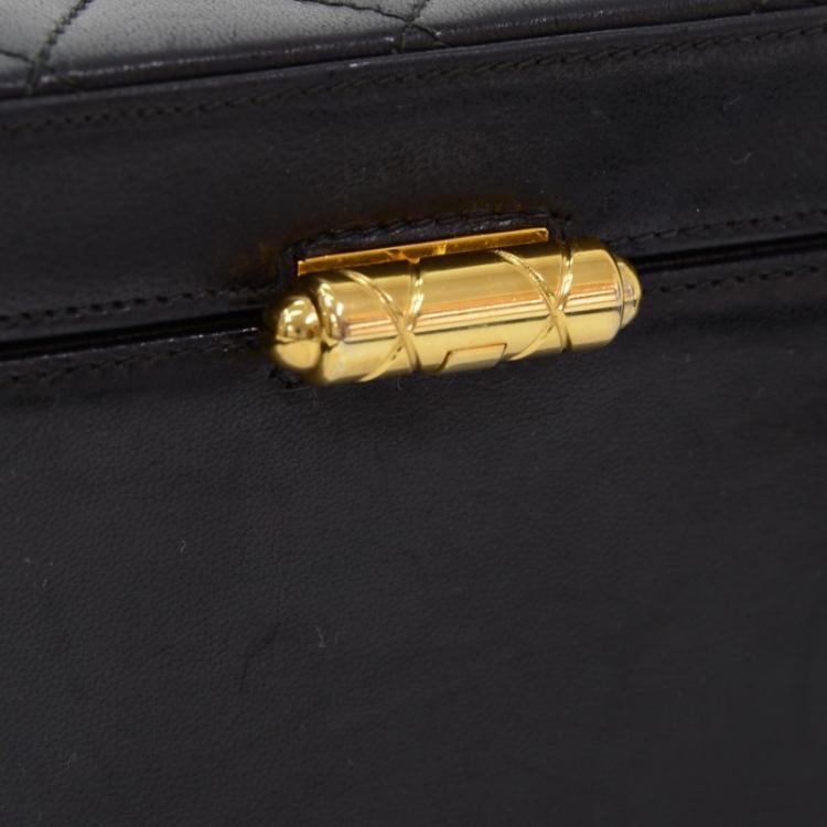 Pre Owned Chanel Black Quilted Lambskin Vintage Box Bag