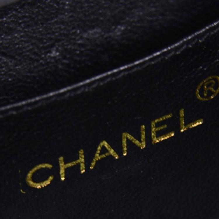 Pre Owned Chanel Black Quilted Lambskin Vintage Box Bag