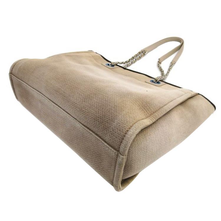 Pre Owned Chanel Beige Canvas Large Deauville Shopping Tote