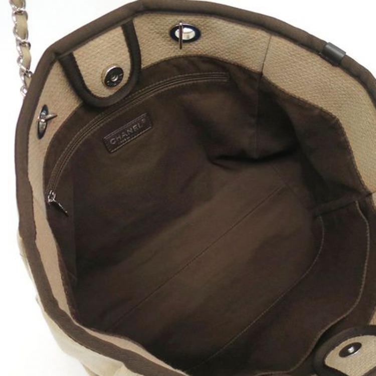 Pre Owned Chanel Beige Canvas Large Deauville Shopping Tote