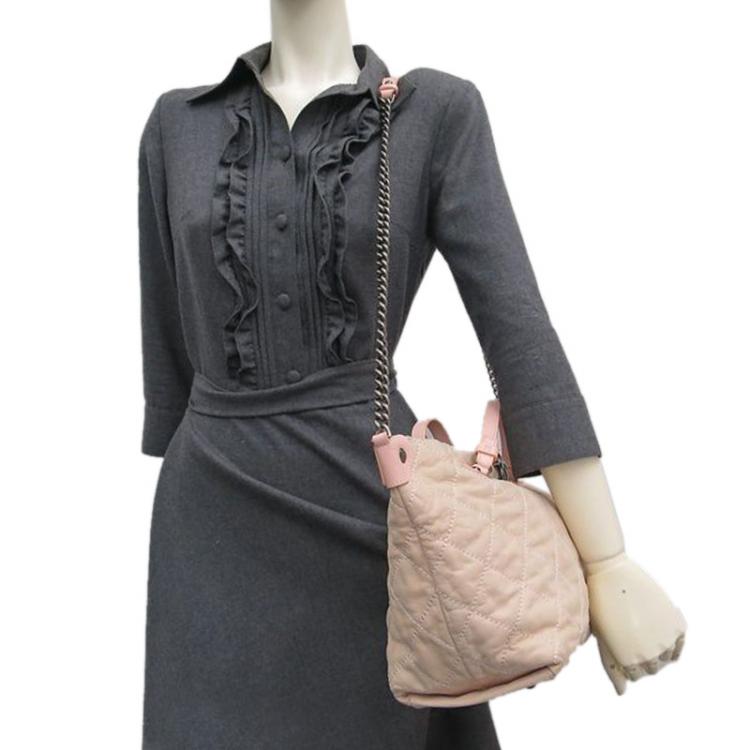 Pre Owned Chanel Pink Calfskin Quilted Bag