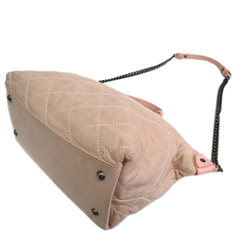 Pre Owned Chanel Pink Calfskin Quilted Bag