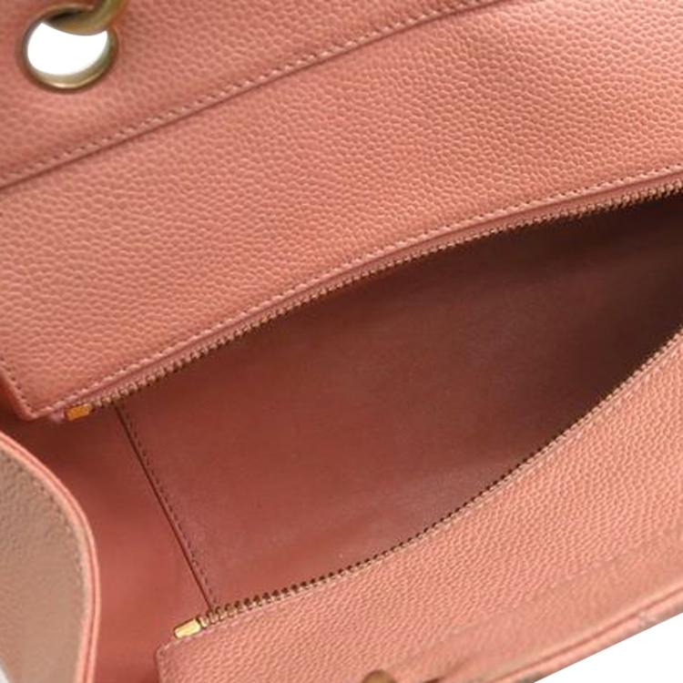 Pre Owned Chanel Pink Quilted Caviar Leather Petite Timeless Shopper Tote