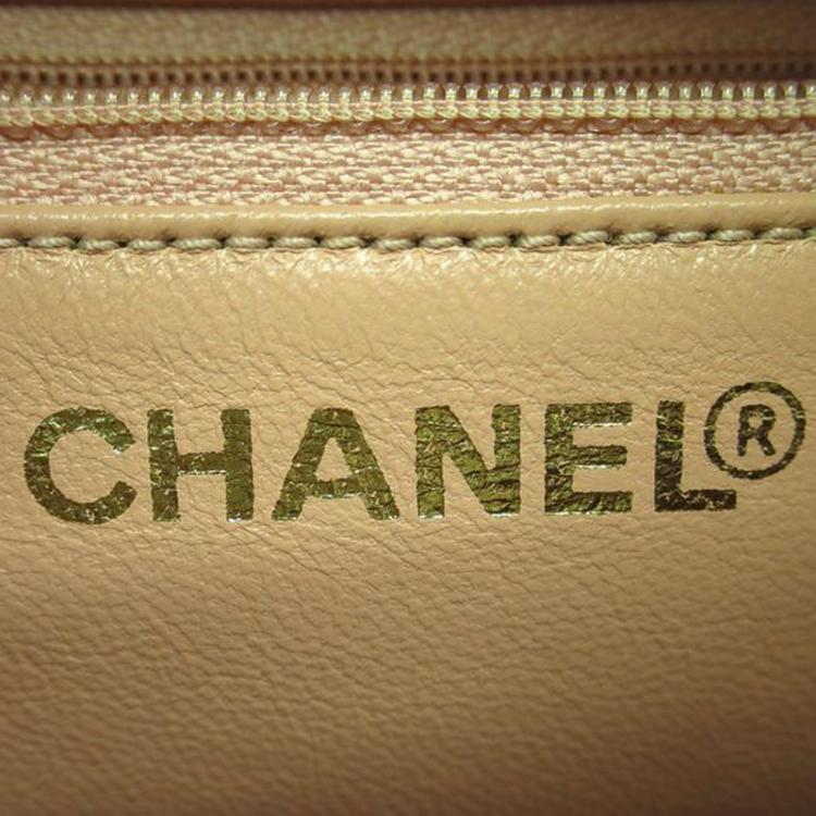 Pre Owned Chanel Pink Quilted Caviar Leather Petite Timeless Shopper Tote