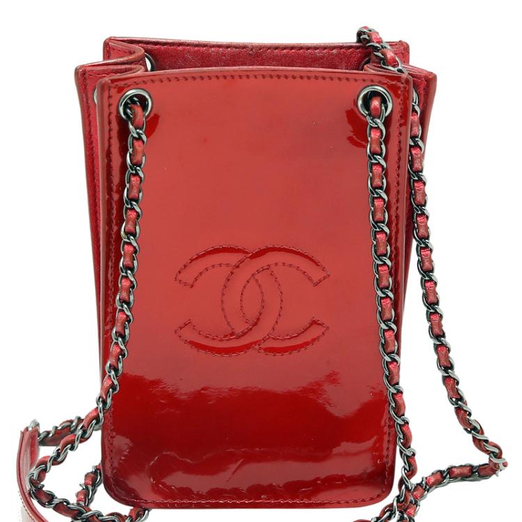 Chanel Red Patent Leather CC Phone Holder Crossbody Bag Chanel | The Luxury  Closet