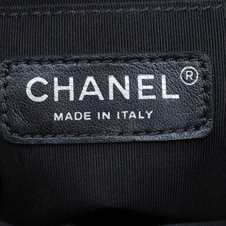 Pre Owned Chanel Black Chevron Leather Classic Backpack 