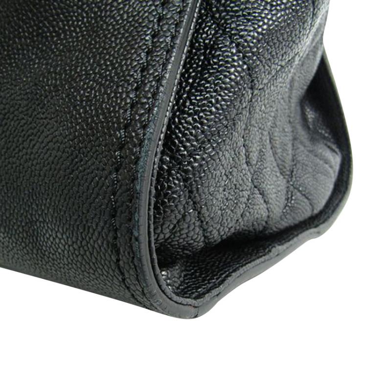 Pre Owned Chanel Black Caviar Leather Reissue Large Shopper Tote