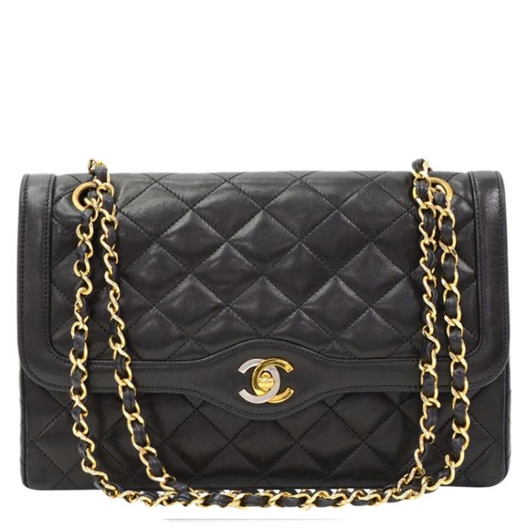 Chanel Black Quilted Lambskin Paris Limited Edition Double Flap Bag Chanel  | TLC