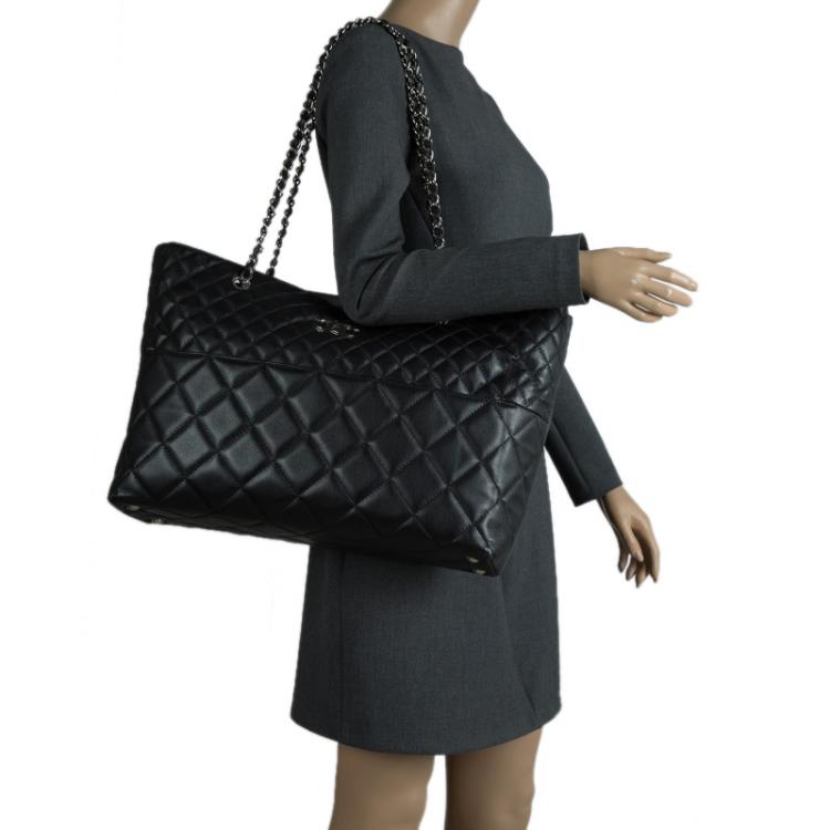 Chanel Be CC Tote Quilted Aged Calfskin Large Black