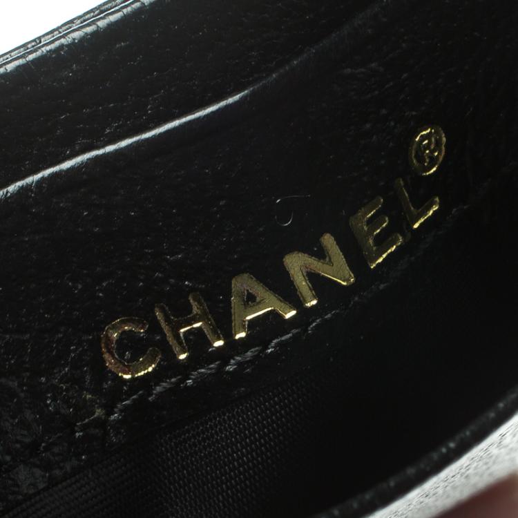 Pre Owned Chanel Black Leather CC Card Holder 