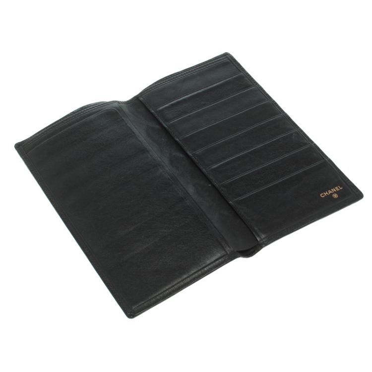Chanel Black Quilted Leather Checkbook Cover Chanel