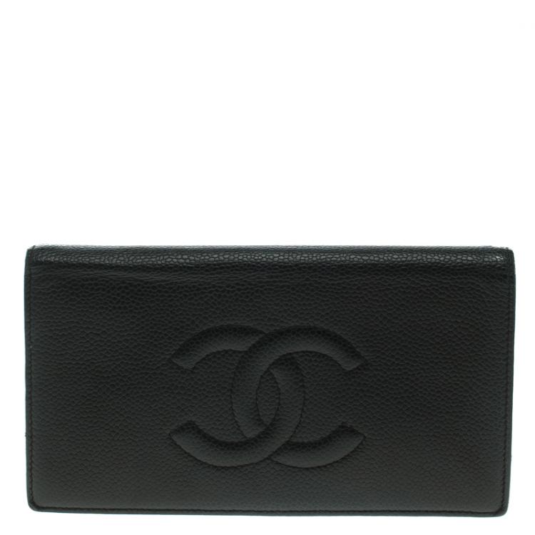 Chanel Caviar Leather CC Logo Long Wallet Chanel
