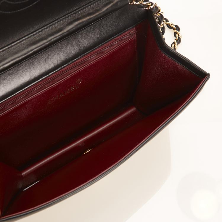 Pre Owned Chanel Black Quilted Lambskin Full Flap Bag