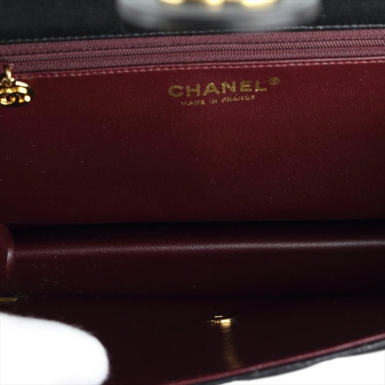 Pre Owned Chanel Black Quilted Lambskin Vintage Classic Flap Bag