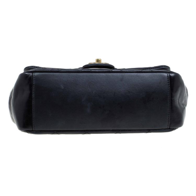 Pre Owned Chanel Black Quilted Leather Small Flap Top Handle Bag