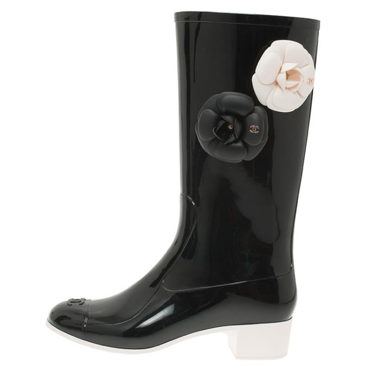 Extremely Rare  Chanel Classic Rubber Rain Boots Size 39 Luxury Sneakers   Footwear on Carousell