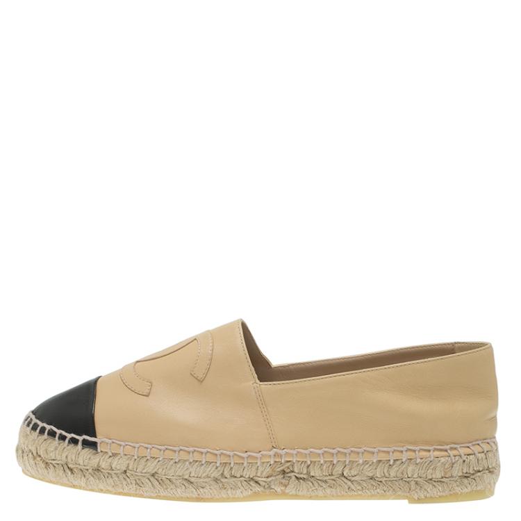 Leather espadrilles Chanel Beige size 37 EU in Leather  21746763