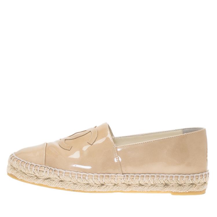 Chanel CC Beige Red Espadrilles with Pearl Size 39 – Coco Approved Studio