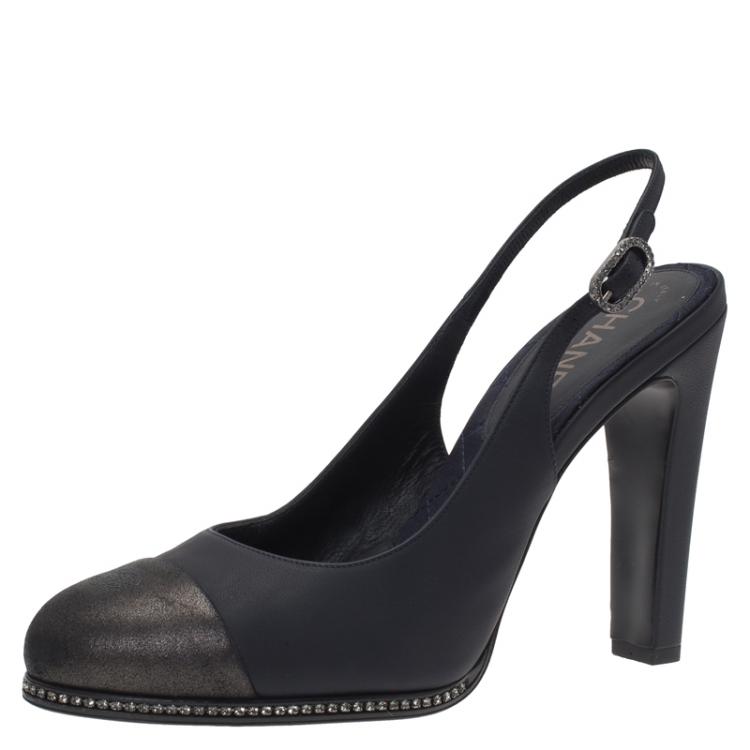 Chanel Cap Toe Pumps in Black Size 40.5 | MTYCI